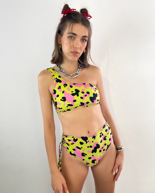 Asymmetric Bikini Top - Camo Print